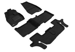 Ford Explorer Floor Mat Set - Front Rear and Third Row - 3D MAXpider - Elegant - Black - `17-`19 Ford Explorer Floor Mat Set - Front Rear and Third Row - 3D MAXpider - Elegant - Black - `17-`19